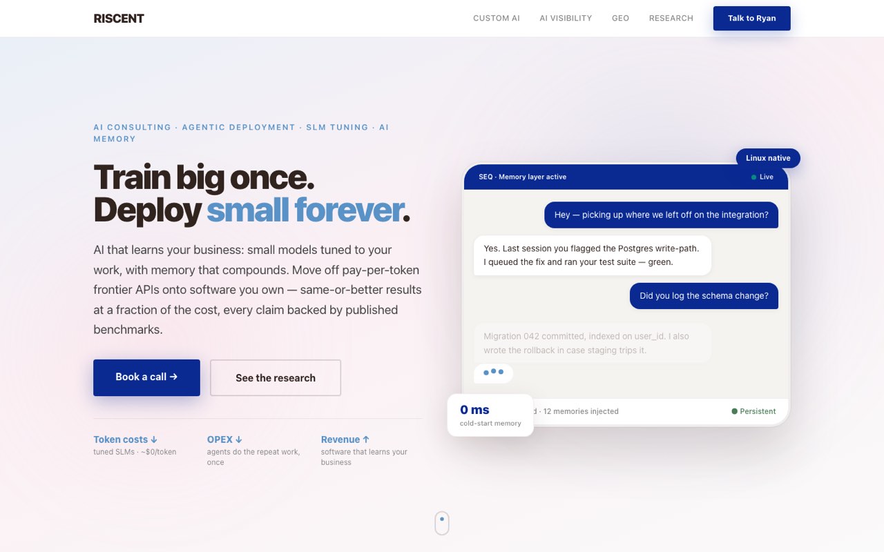 Riscent home page