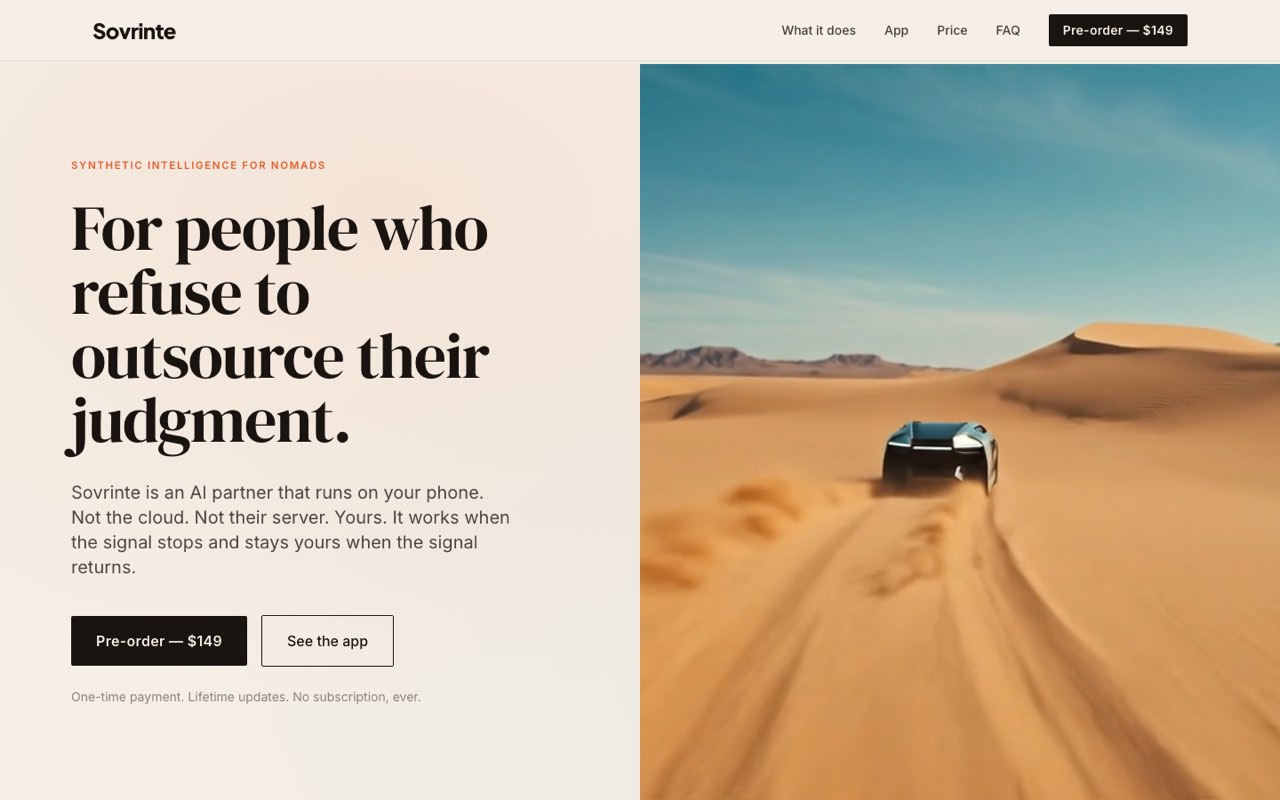 Sovrinte home page